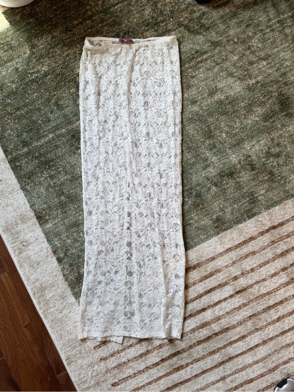 Edikted White Lace Maxi Skirt